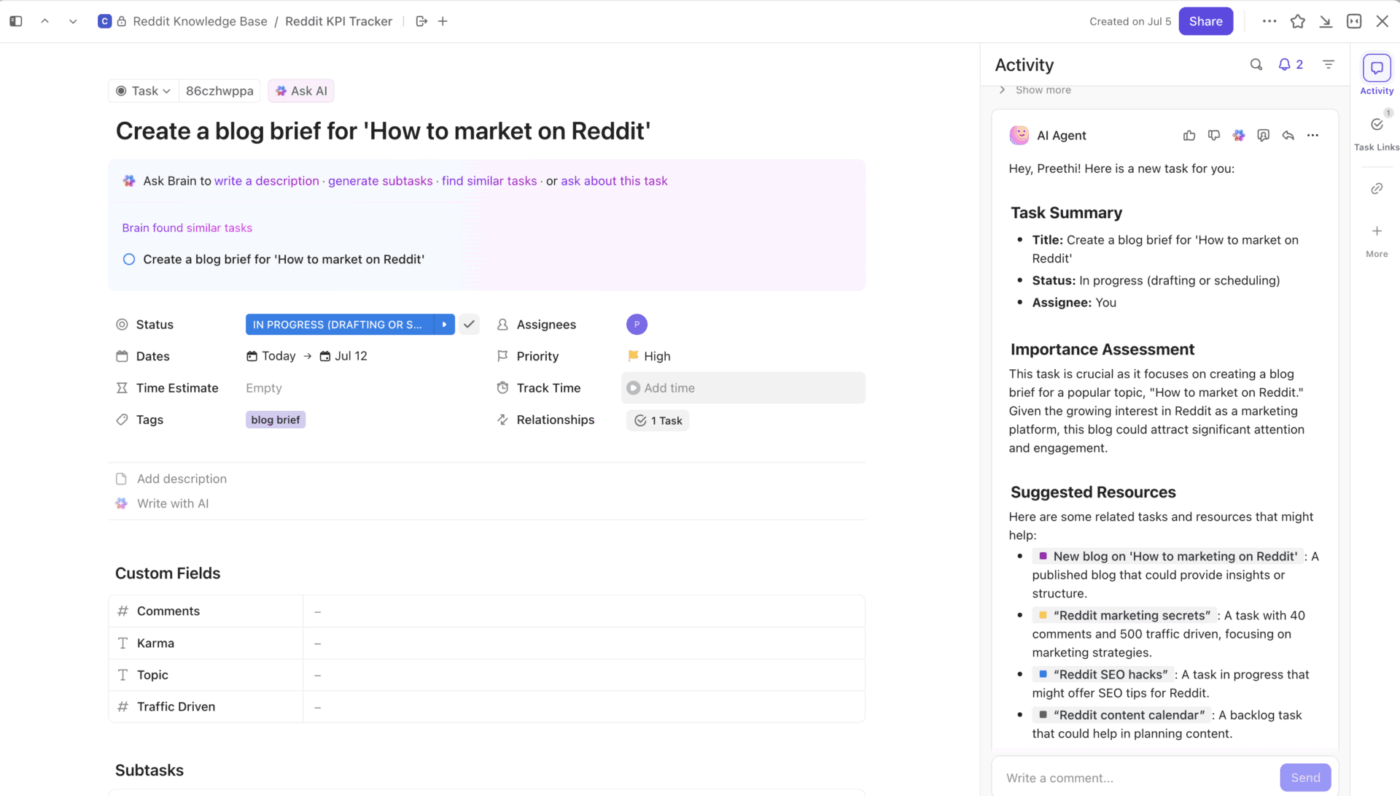 AI agents for task management